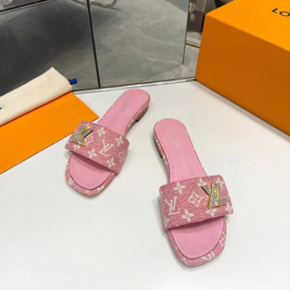 pink printed slippers 03213
