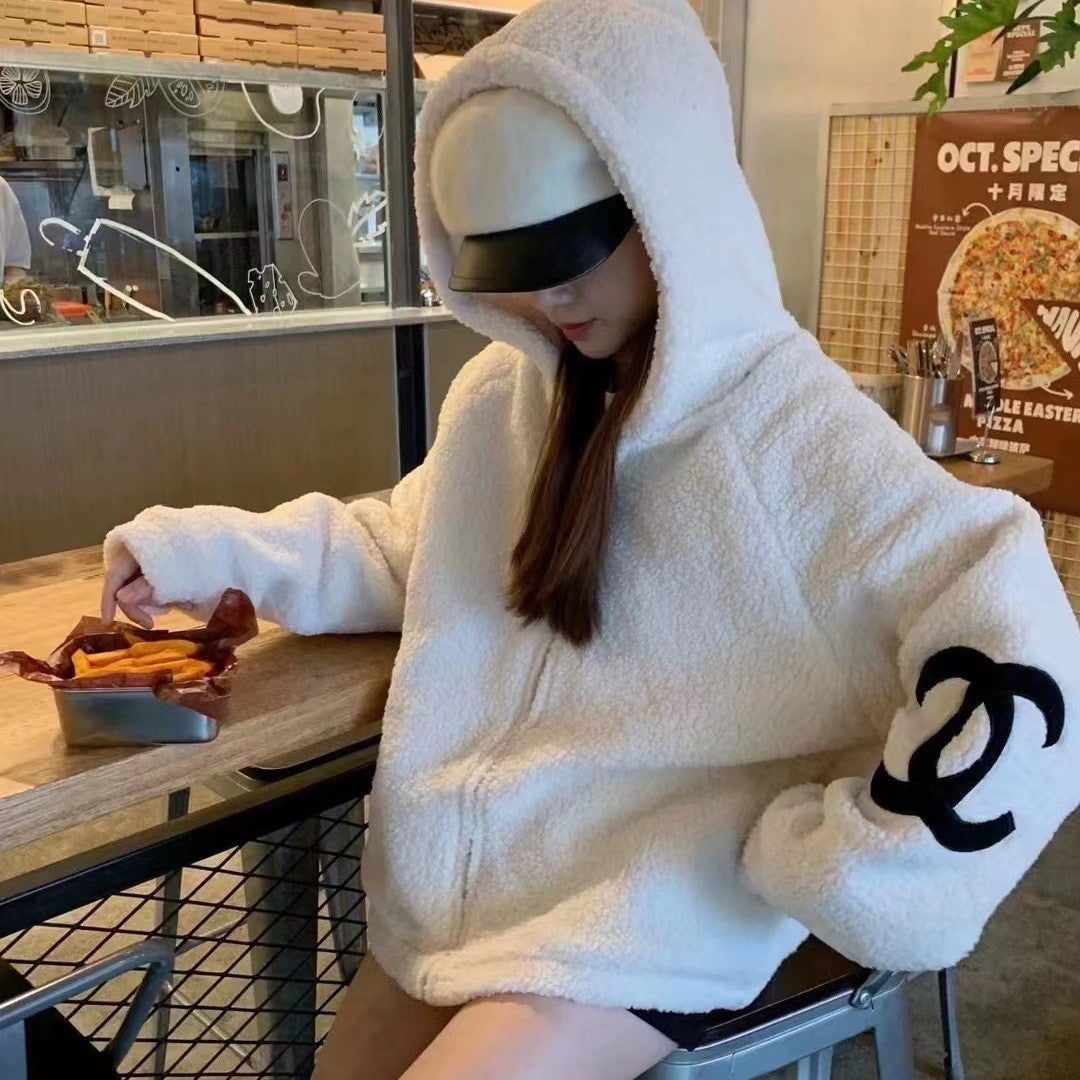 New Fashion Women's CC Hooded Fleece Jacket PD1326101511