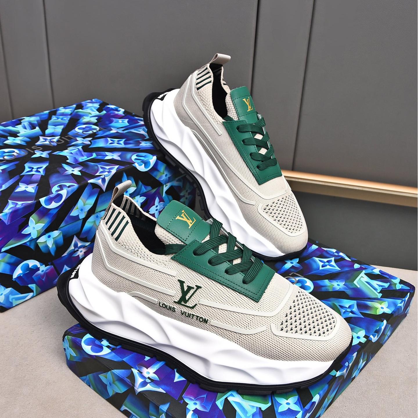 Men's Flyknit Elastic Rubber Sole Sneakers 0726030601