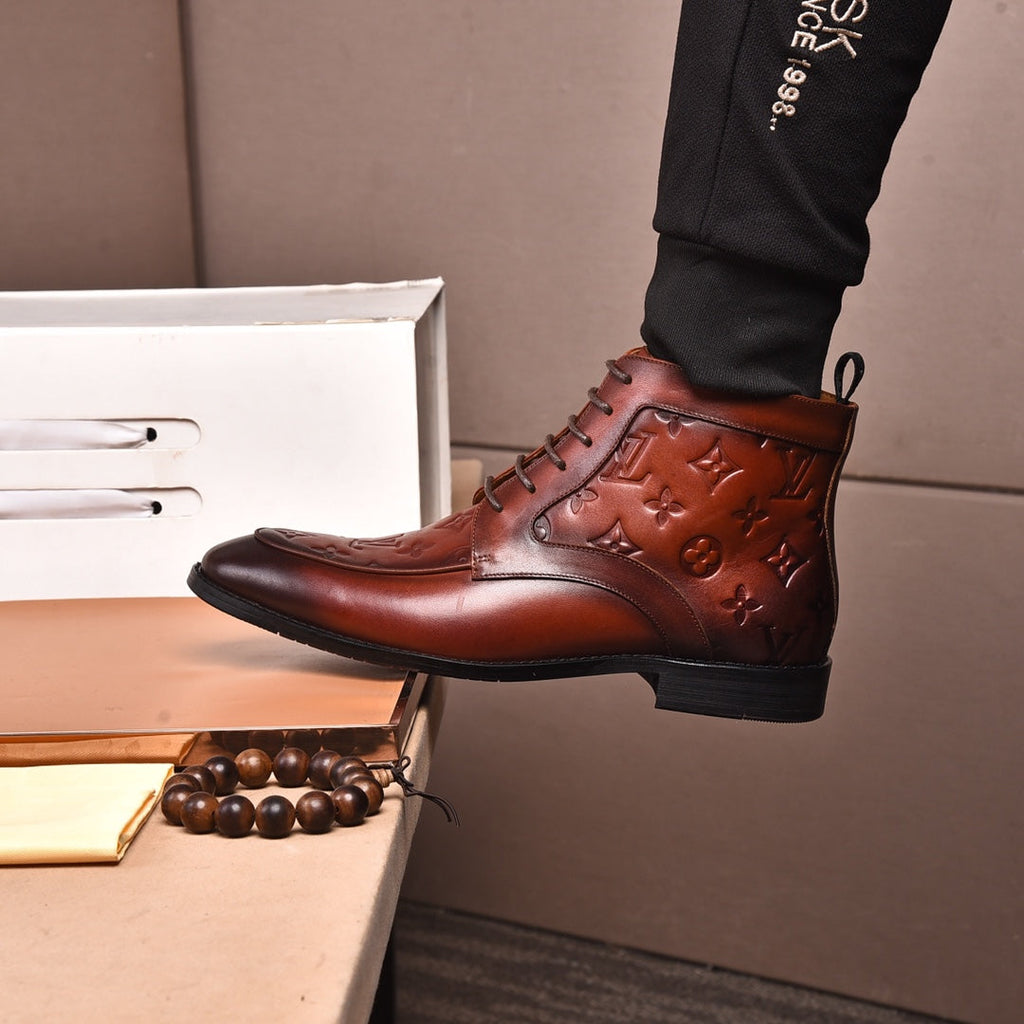 L high-top printed business leather shoes 0724120515