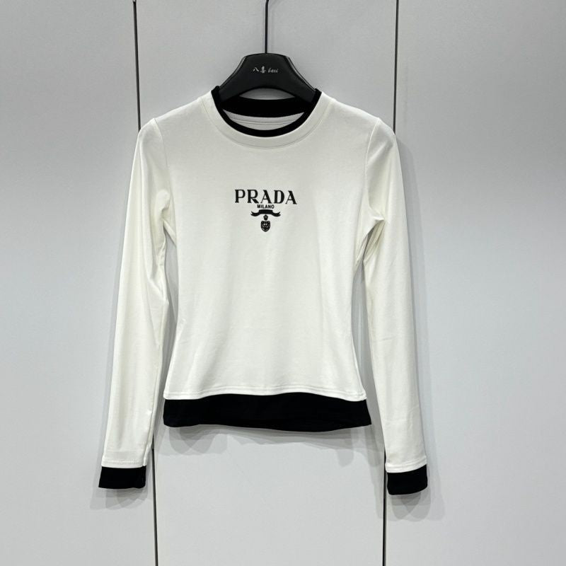 New Arrival Fashion Women's Fake‑Two‑Piece Long Sleeve Slim Top PD1326091006