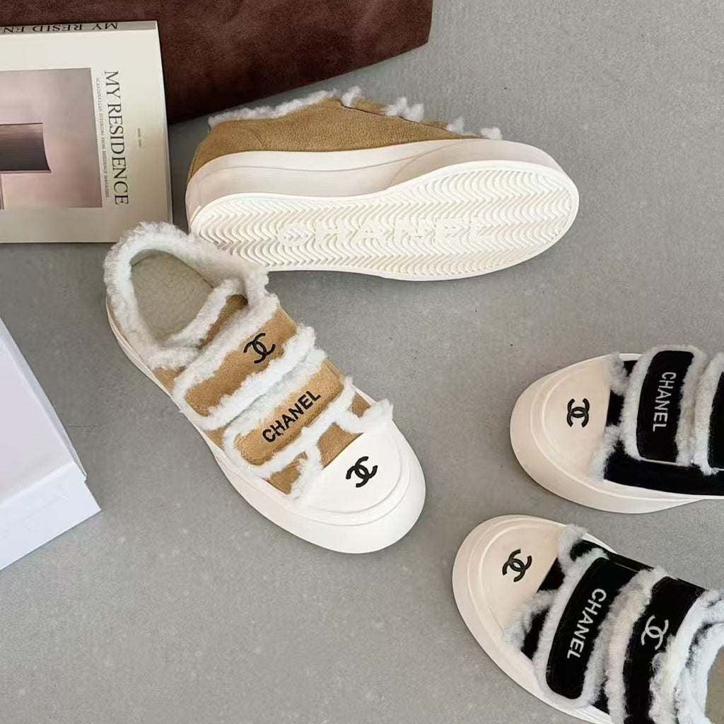 New Fashion Women's Velcro Fleece Lined Platform Sneakers PD1326101523