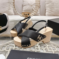 24ss wood grain platform sandals 0724071707