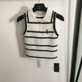 New Fashion Women's YS Striped Polo Knit Tank Top PD1326091809