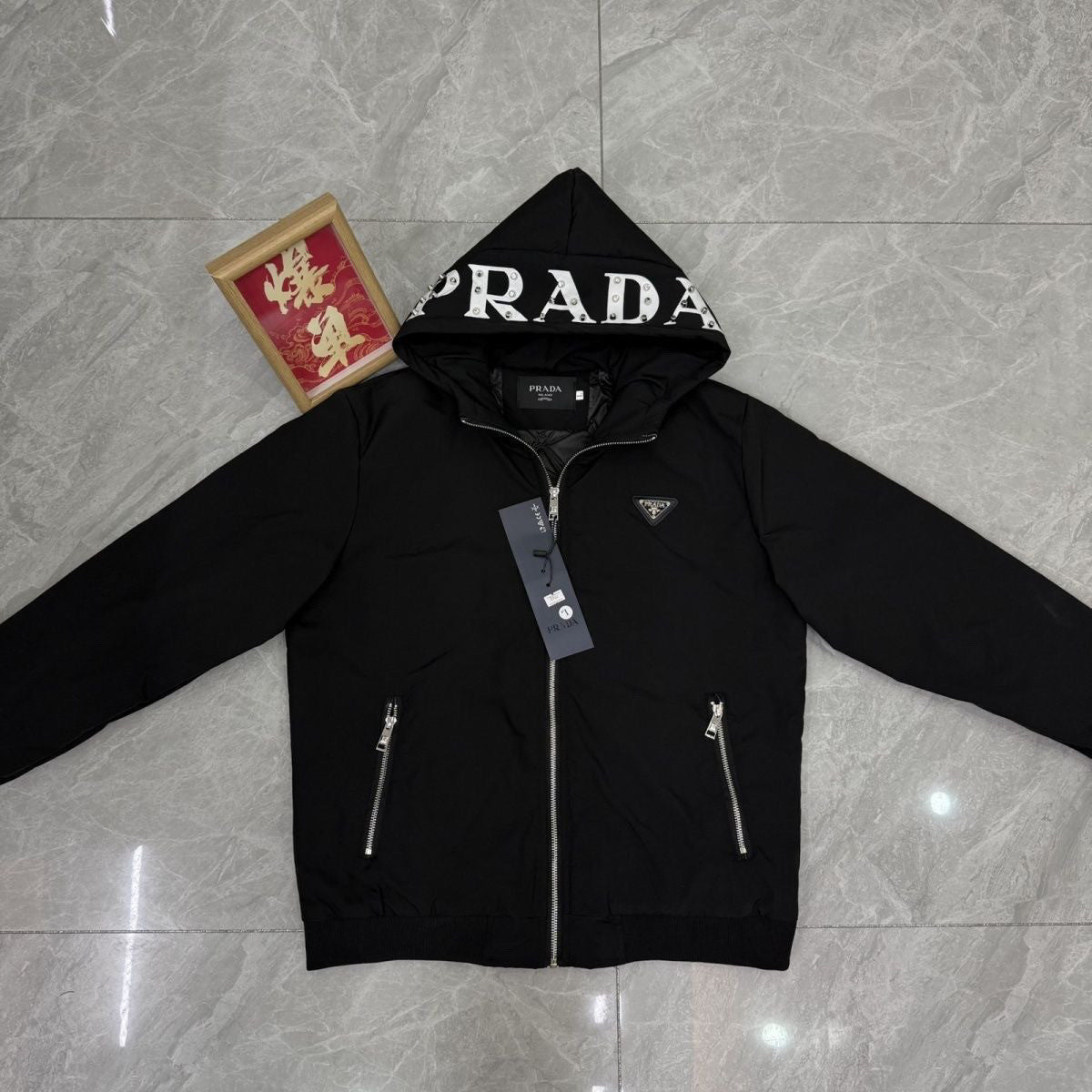 New Fashion Letter Rivet Hooded Puffer Jacket PD1326101210