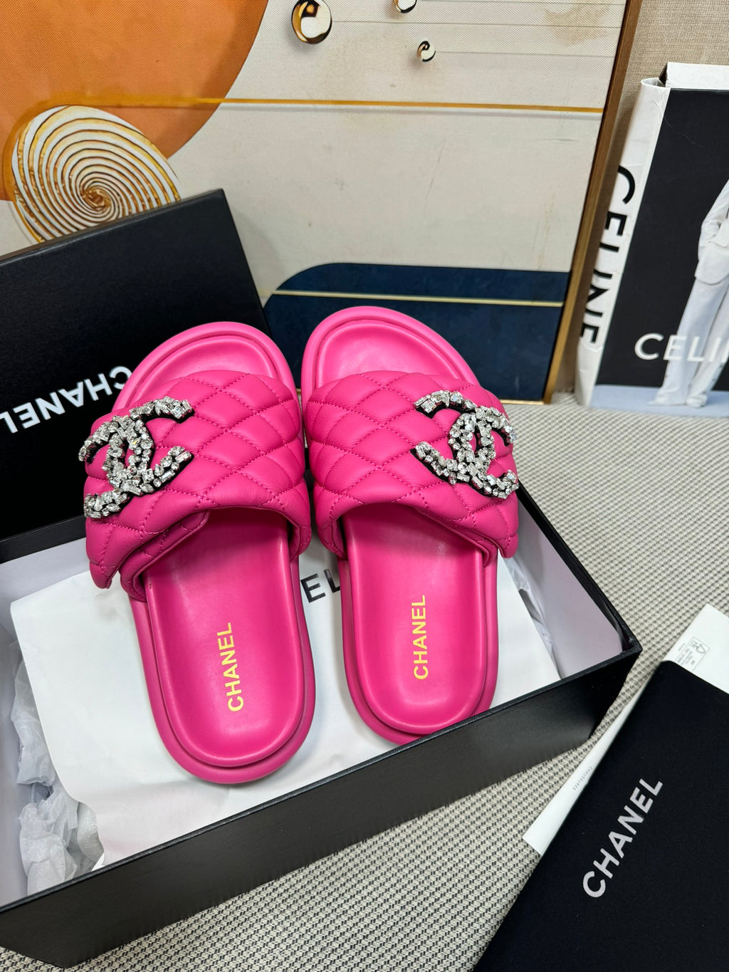 dopamine color thick-soled Velcro women's slippers 0724042705