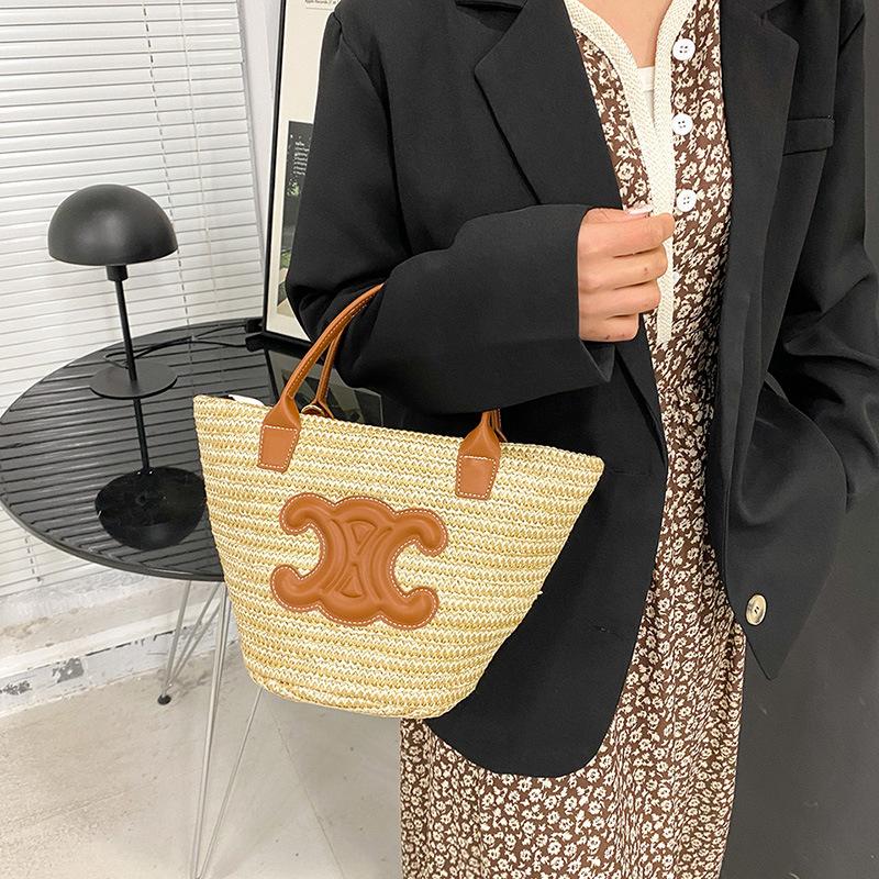 New Woven Vegetable Basket Bag Shoulder Crossbody Bag 1024041122