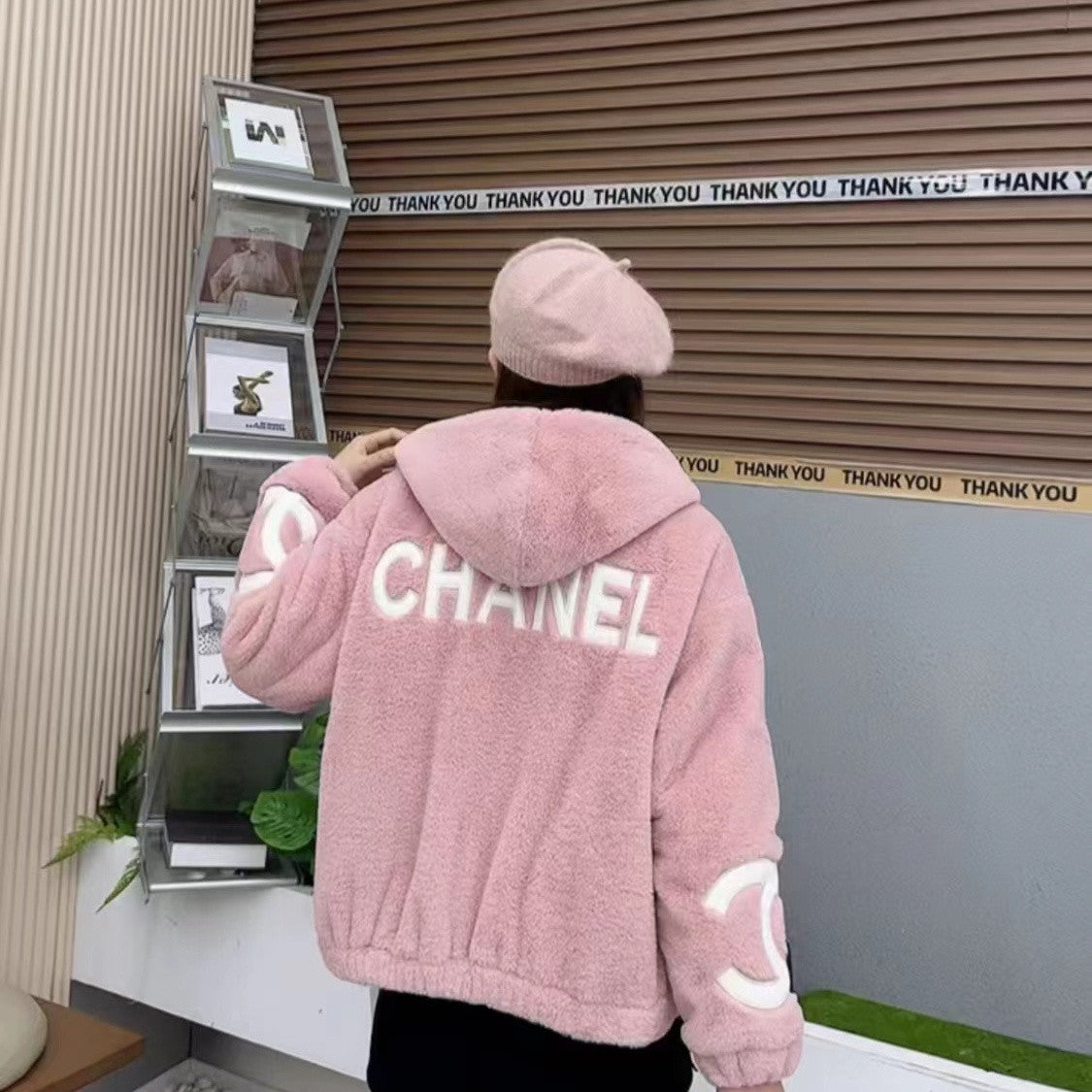 New Fashion Women's CC Hooded Fleece Jacket PD1326101511