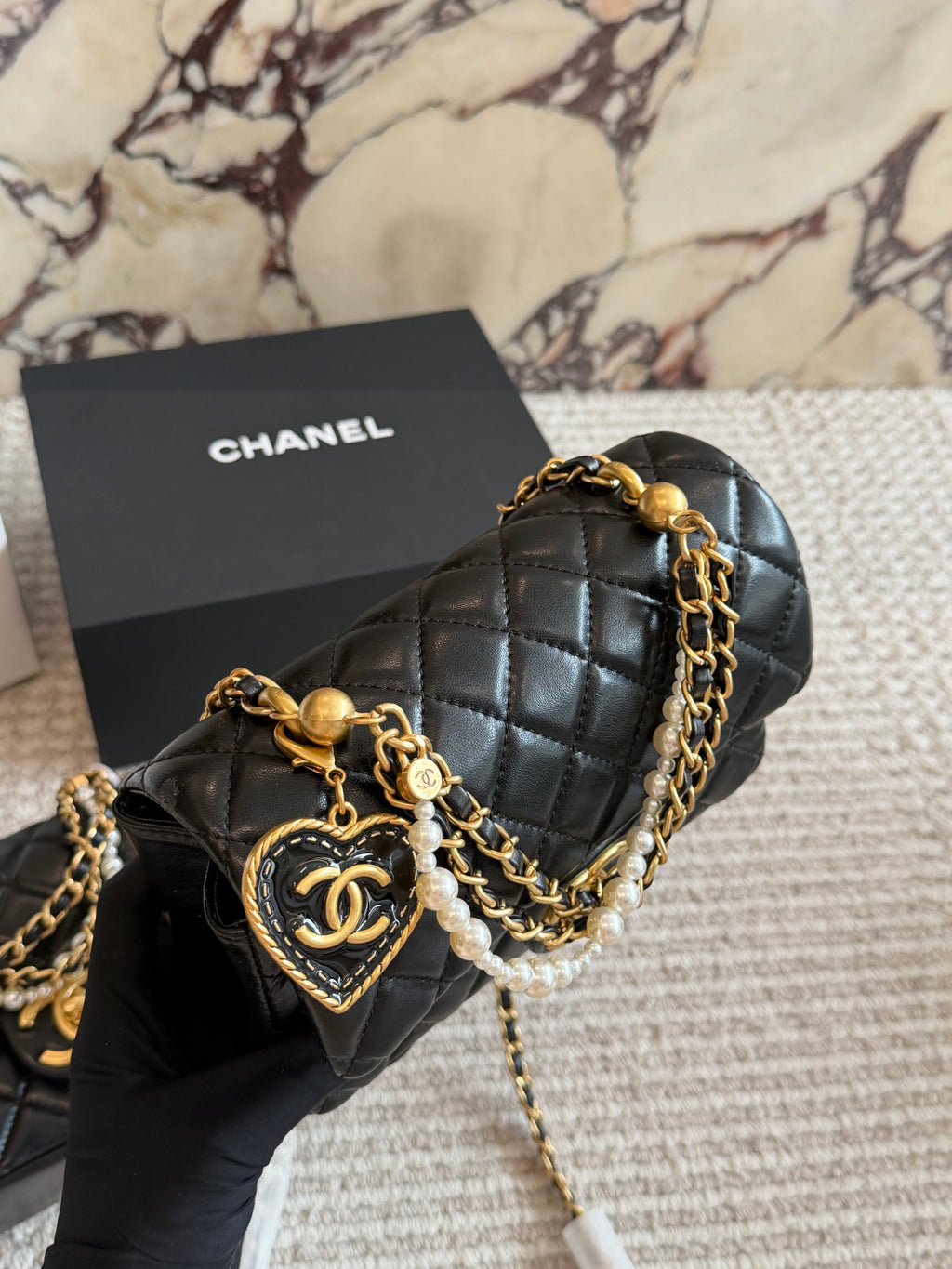 26SS New Women's Pearl Chain Bag 0726031007