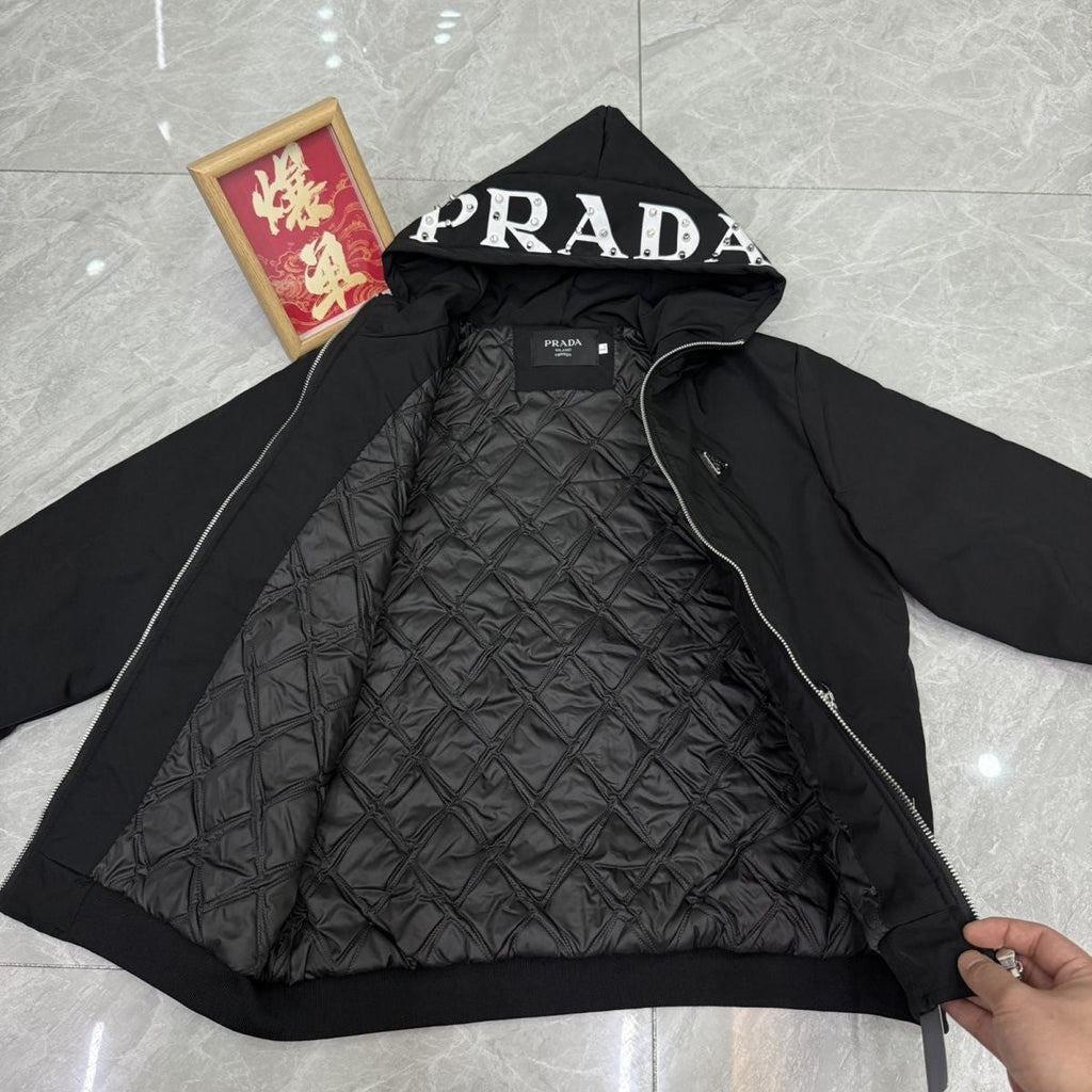 New Fashion Letter Rivet Hooded Puffer Jacket PD1326101210
