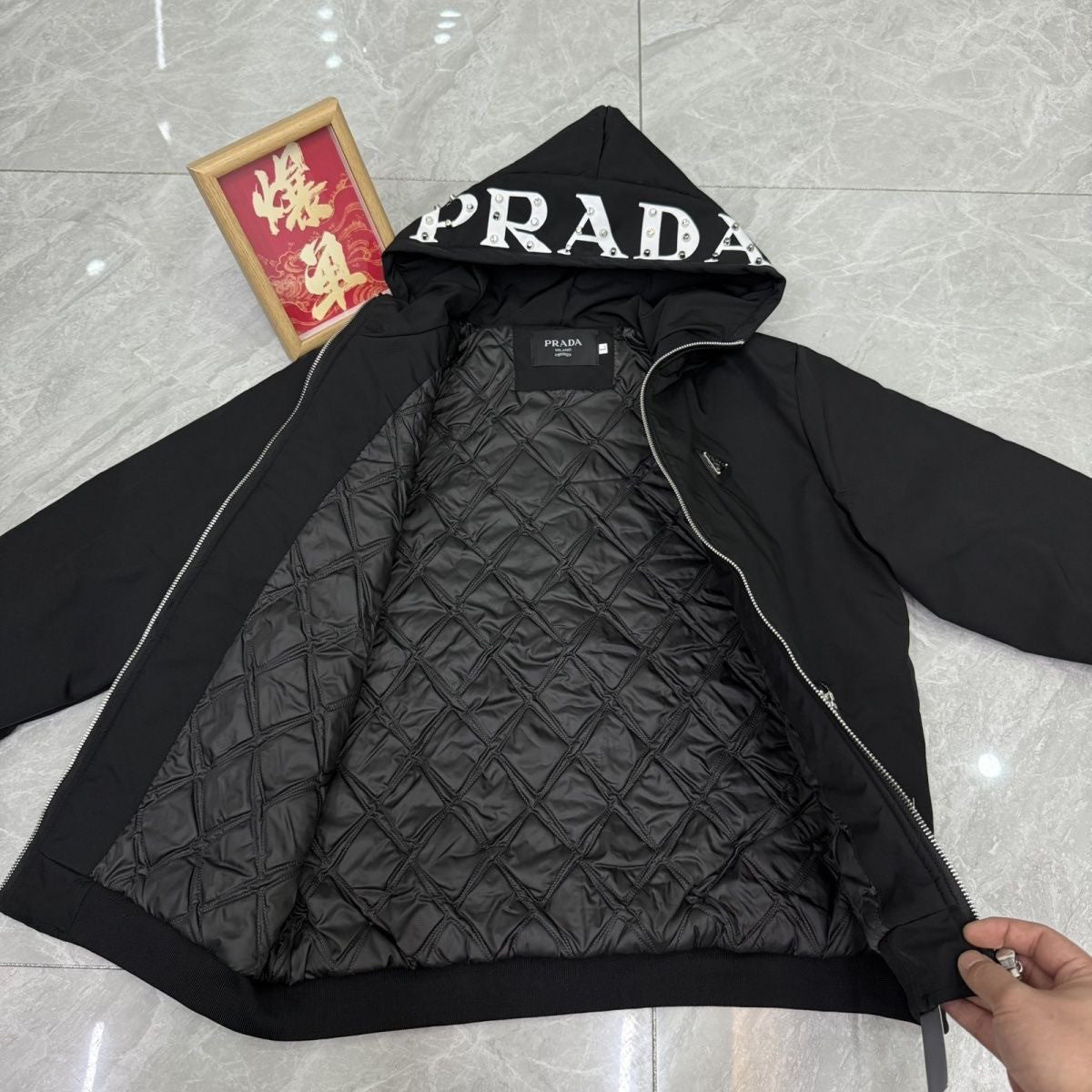 New Fashion Letter Rivet Hooded Puffer Jacket PD1326101210