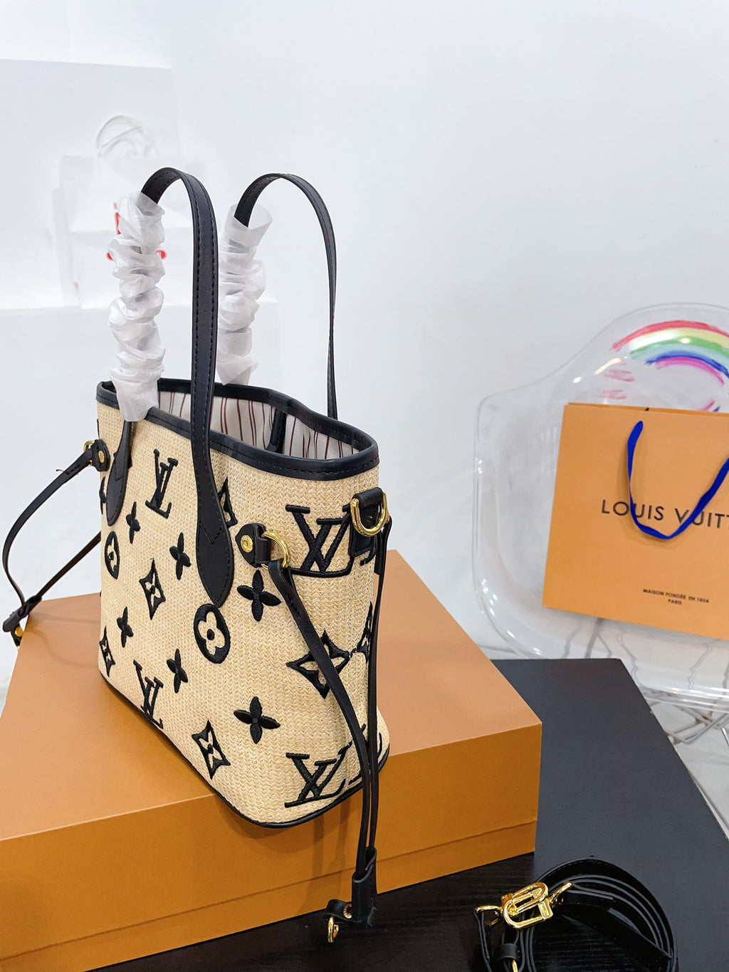 V fashion straw handbag 0724041133
