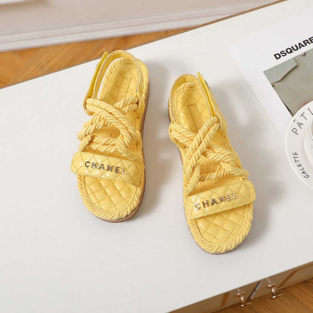 rope rhombus platform sandals 0724060603