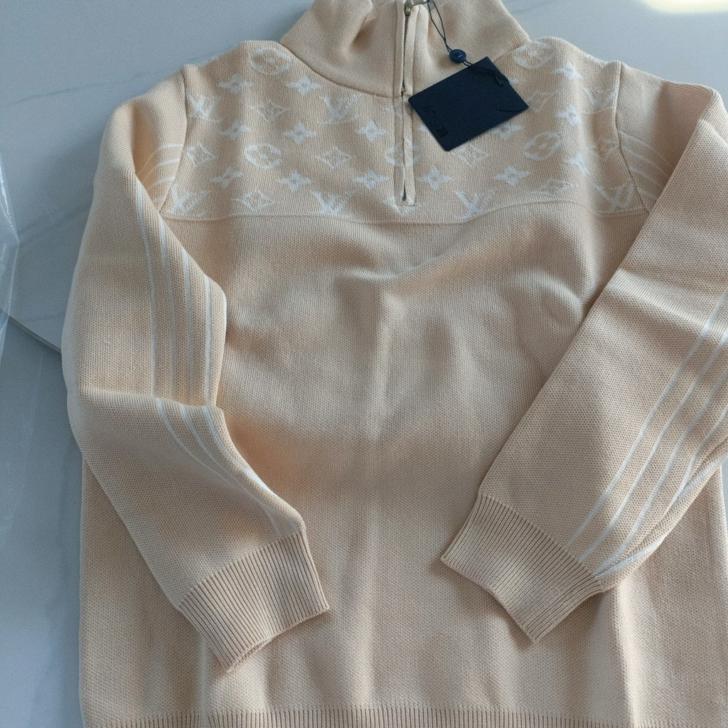 New Fashion Women's Half Zip Jacquard Turtleneck Knit Sweater PD1326101206