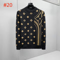 New Fashion Unisex Spliced Jacquard Crew Neck Sweater XC1326102020