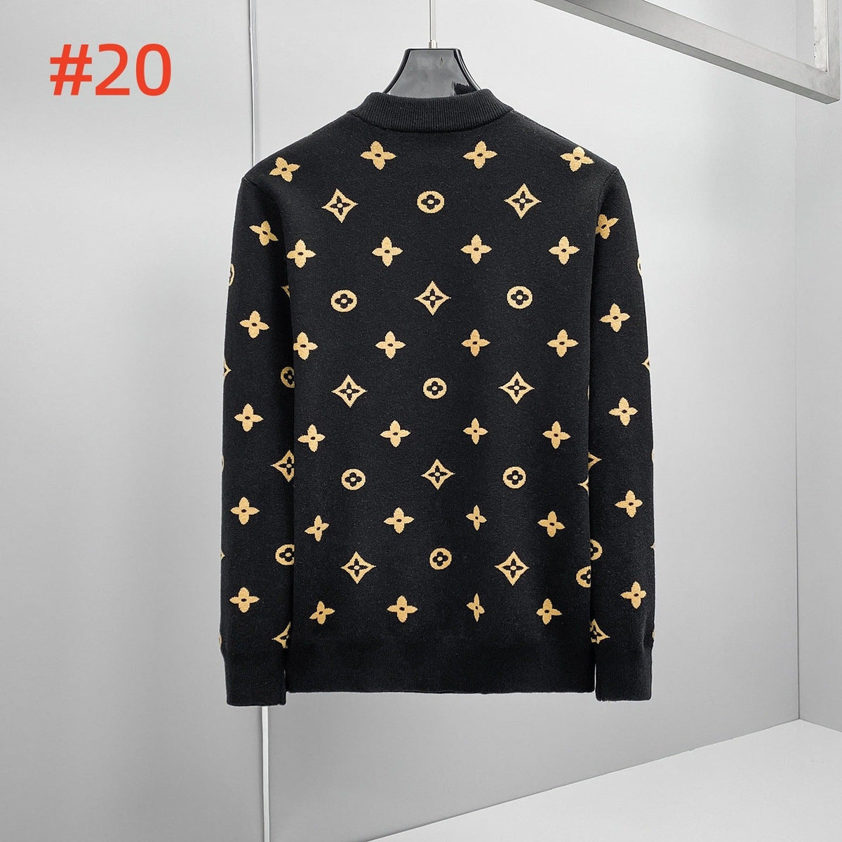 New Fashion Unisex Spliced Jacquard Crew Neck Sweater XC1326102020