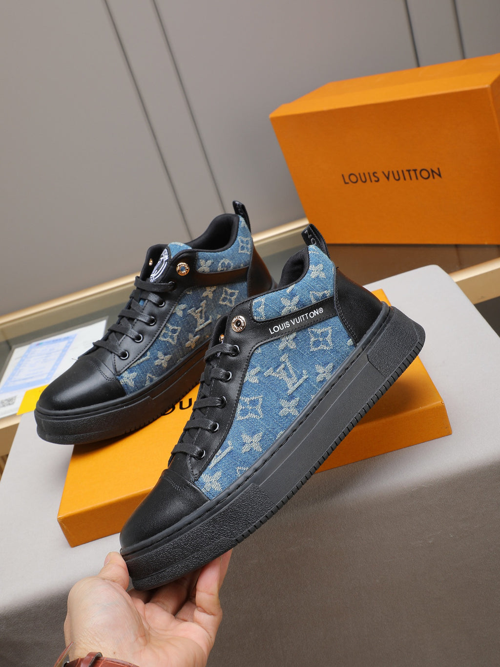 New printed men's high-top sneakers 0725121803