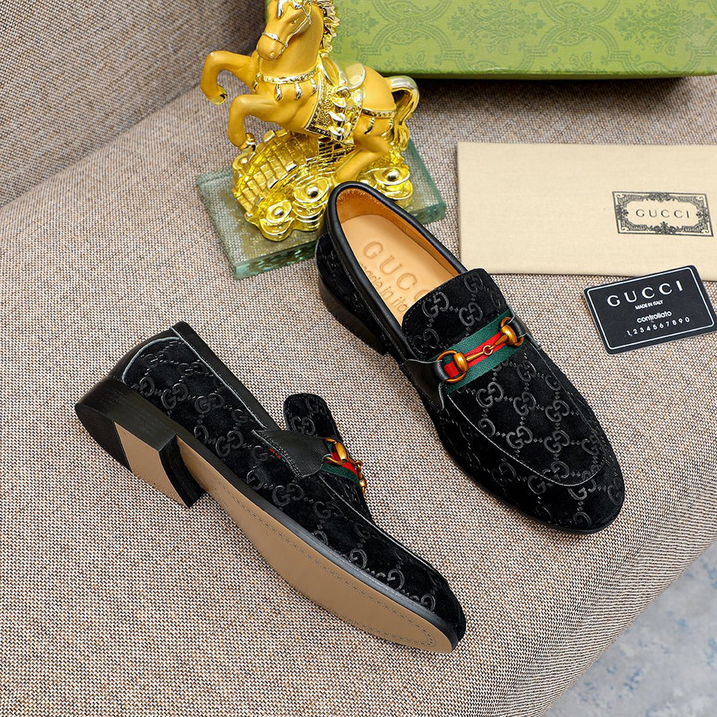 Gentleman Men's Shoes Leather Popular Classic Presbyterian Pattern Loafers G02