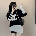 Trendy contrast color sweater XC0823103004