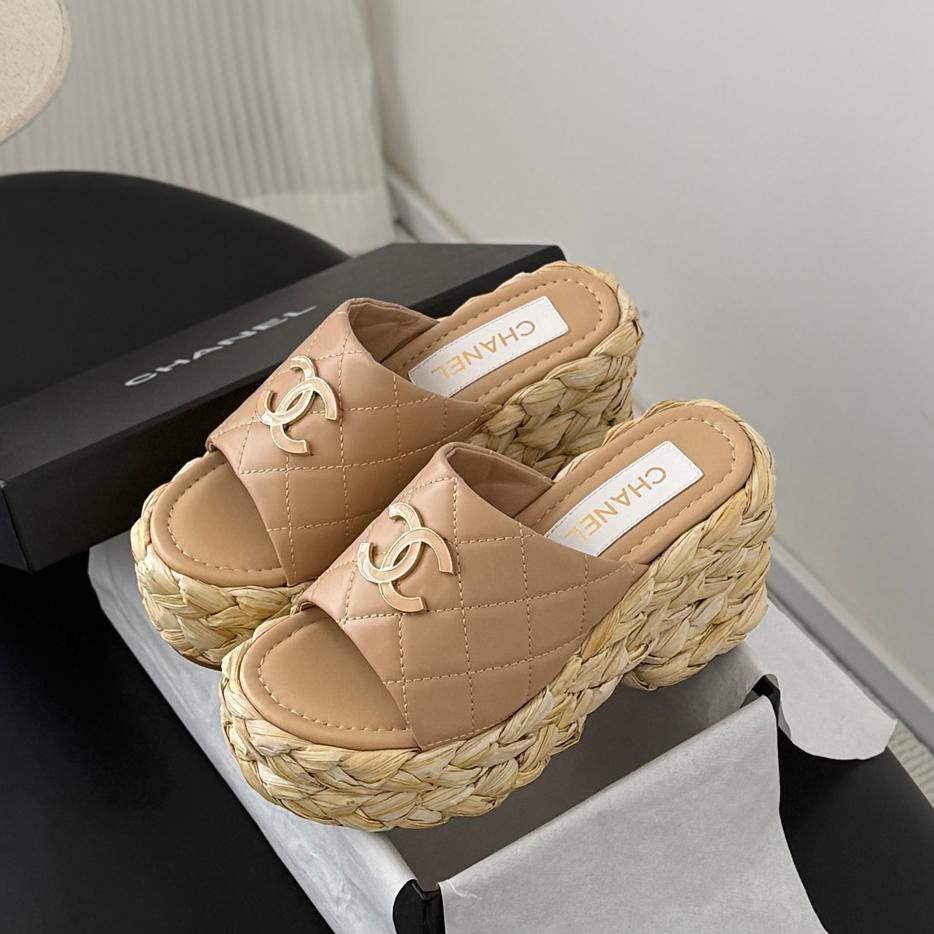 Stylish women's platform woven slippers 0726051901