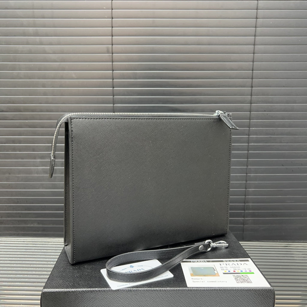 P triangle logo clutch bag clip bag men's bag 0724101414