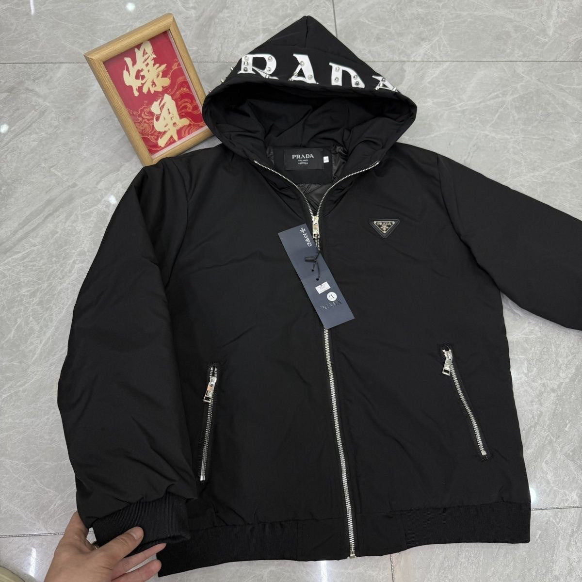 New Fashion Letter Rivet Hooded Puffer Jacket PD1326101210