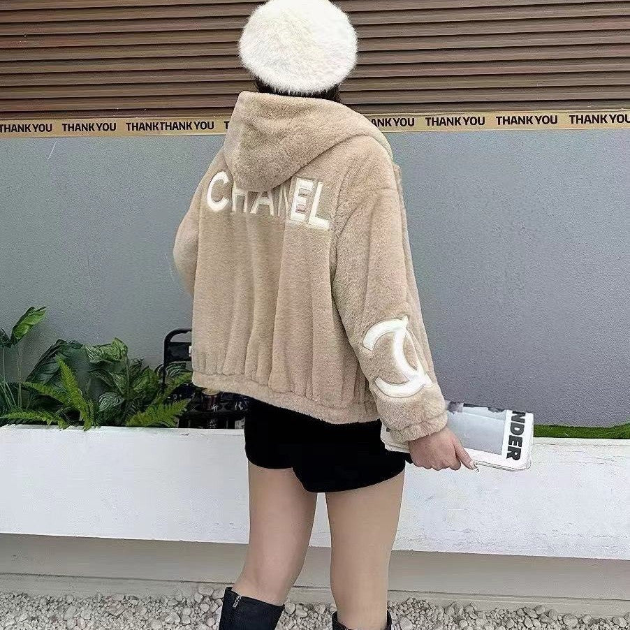 New Fashion Women's CC Hooded Fleece Jacket PD1326101511