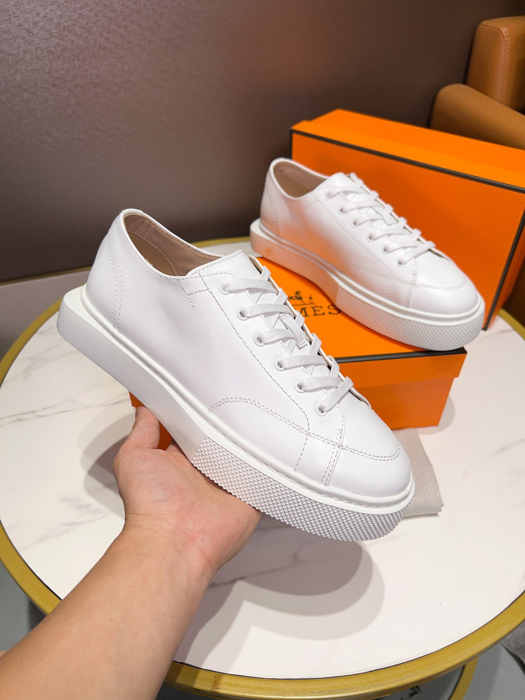 H Fashion Leather Lace-Up Sneakers 0724112204