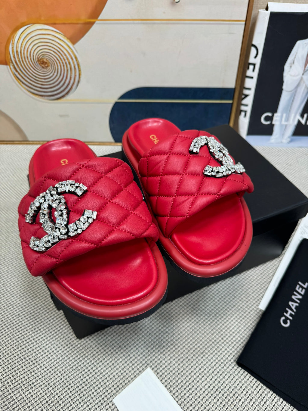 dopamine color thick-soled Velcro women's slippers 0724042705