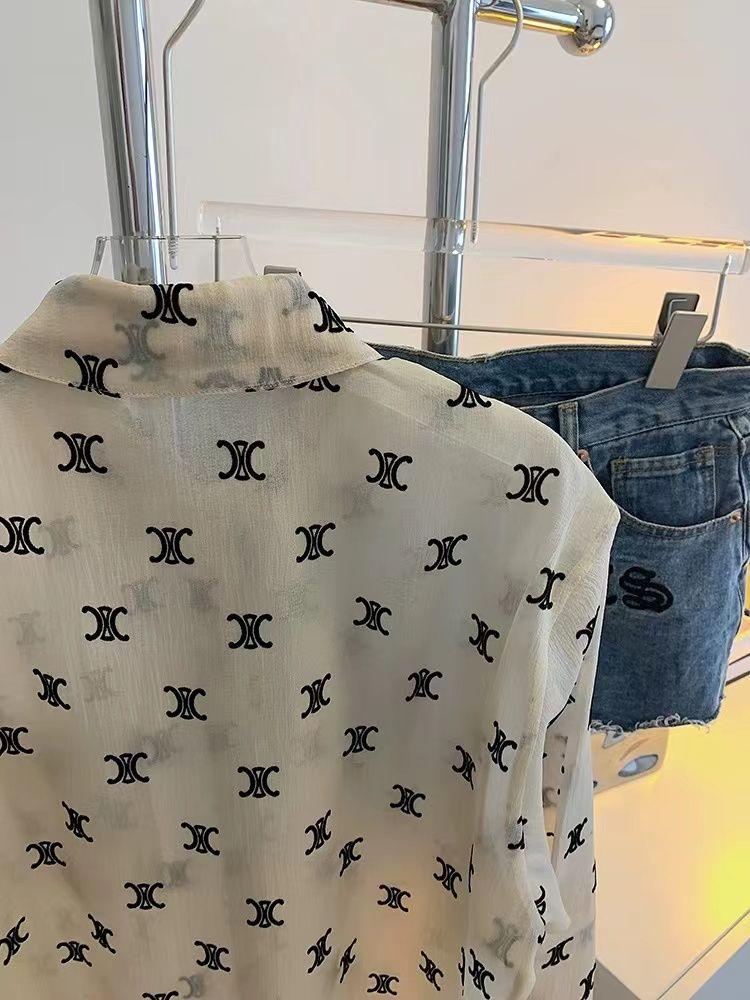 Fashion Versatile Full Print Long Sleeve Shirt Thin Top 1024060504