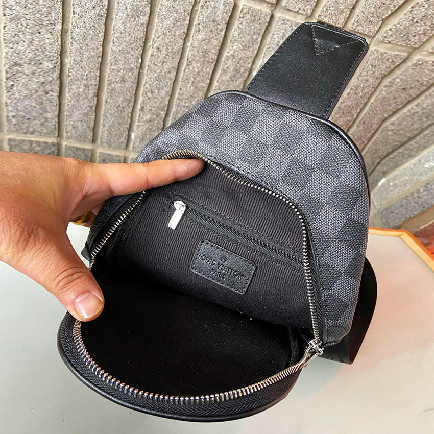 Luxury plaid vintage men's casual chest bag 1024071702