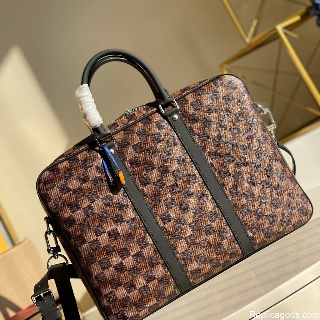Brown Check Pattern Business Bags