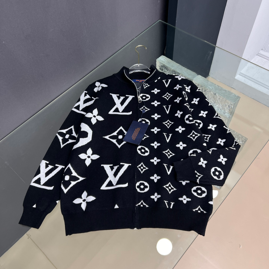 New Fashion Unisex All Over Jacquard Zip Knit Cardigan XC1326102016