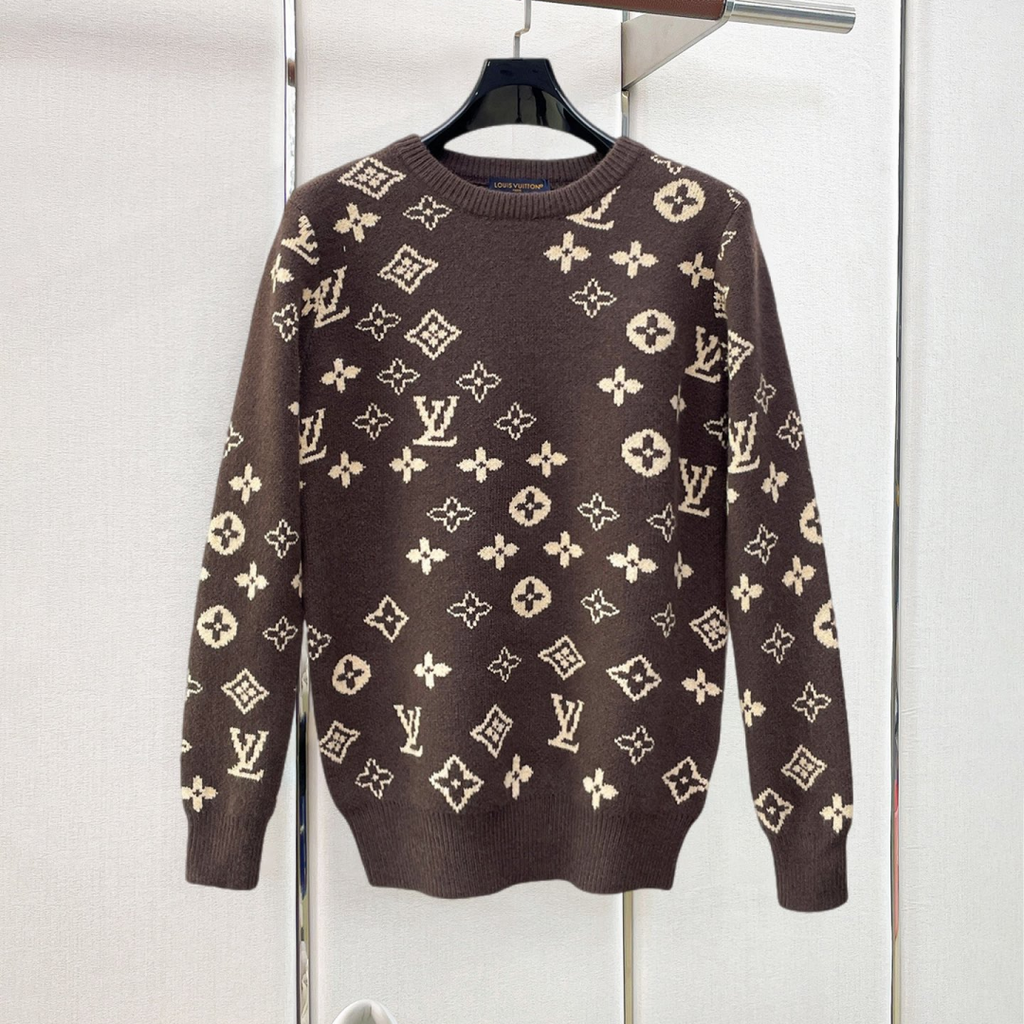 New Fashion Unisex All Over Jacquard Crew Neck Sweater XC1326102018