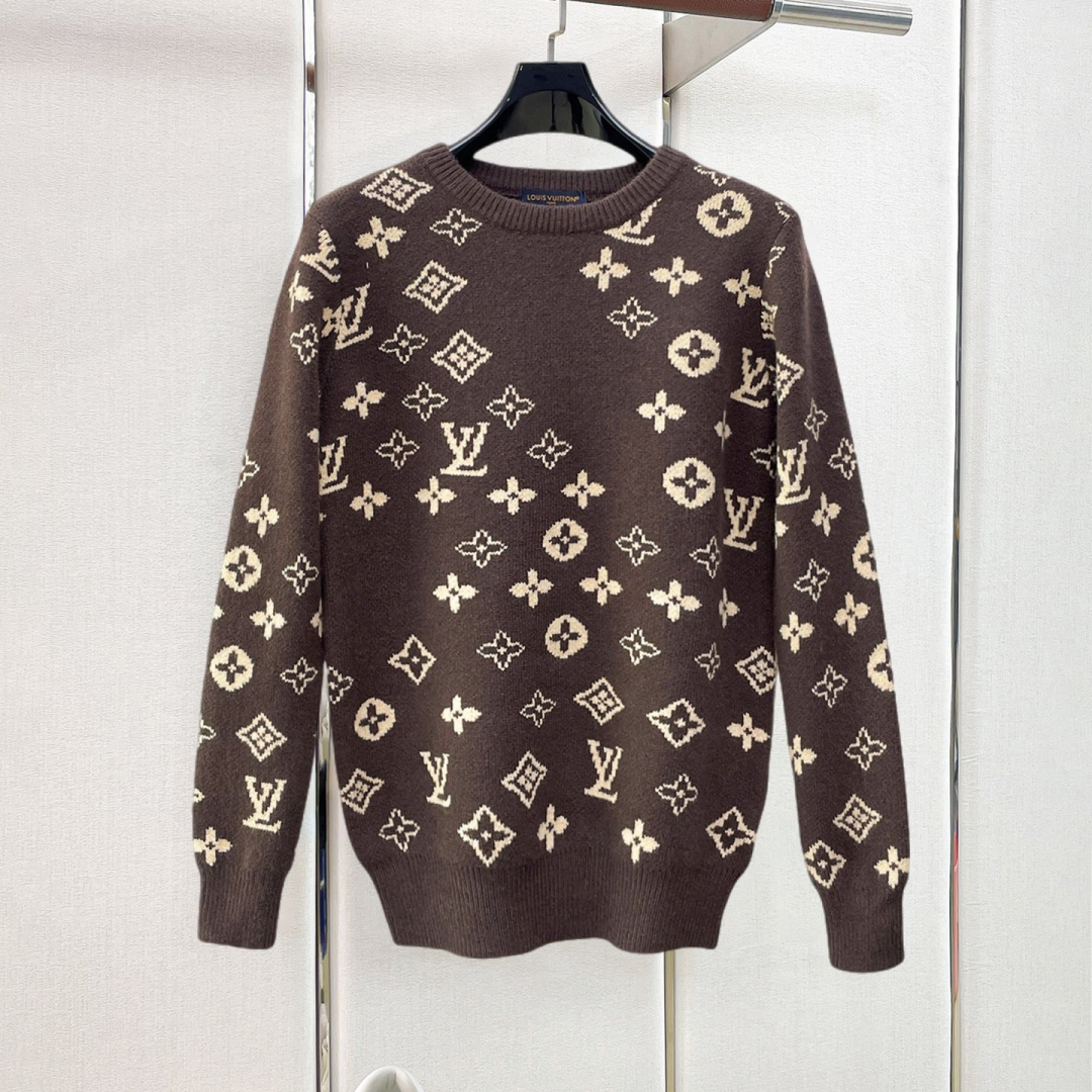 New Fashion Unisex All Over Jacquard Crew Neck Sweater XC1326102018