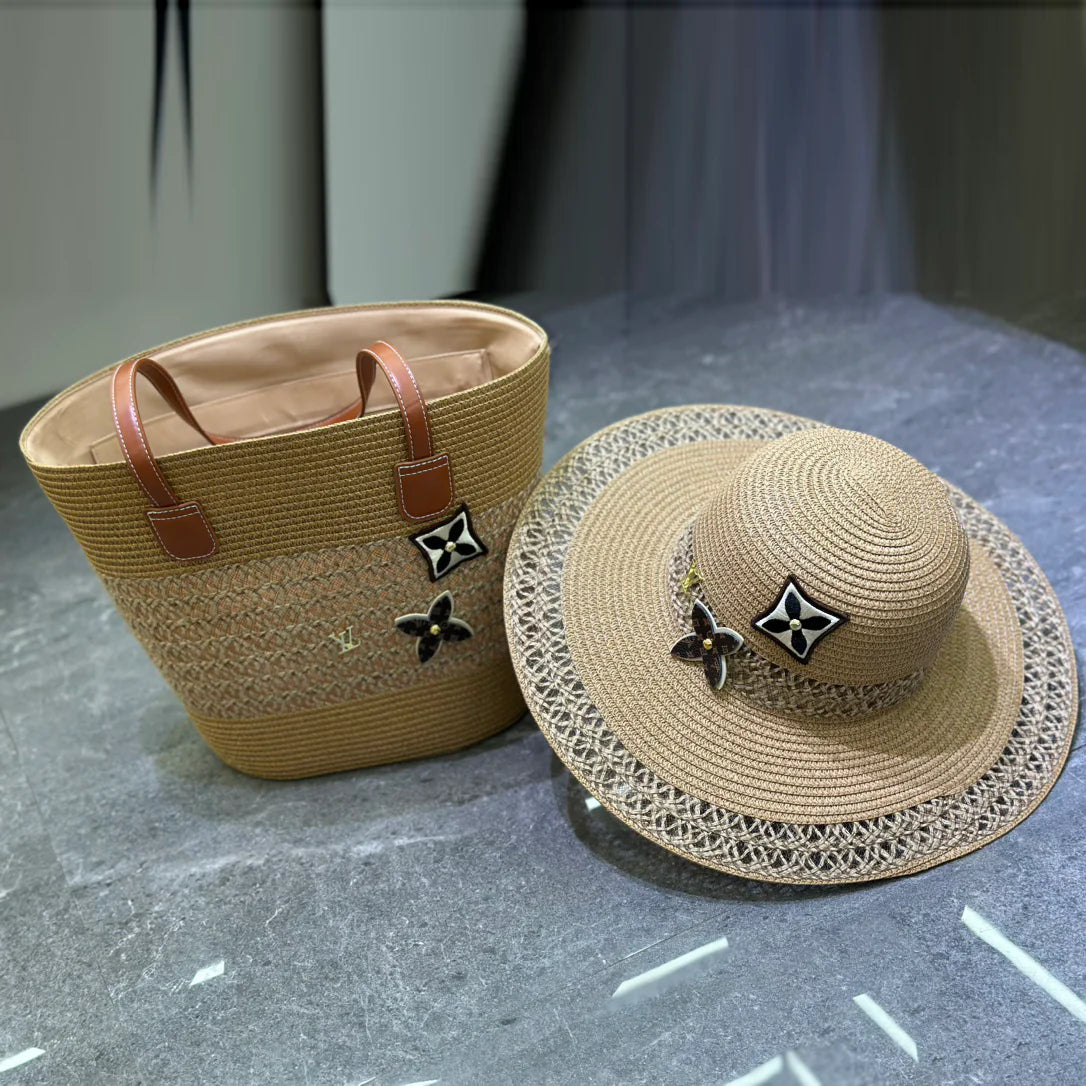 New Fashionable Hundred Beach Hat and Bag Set 1025040111