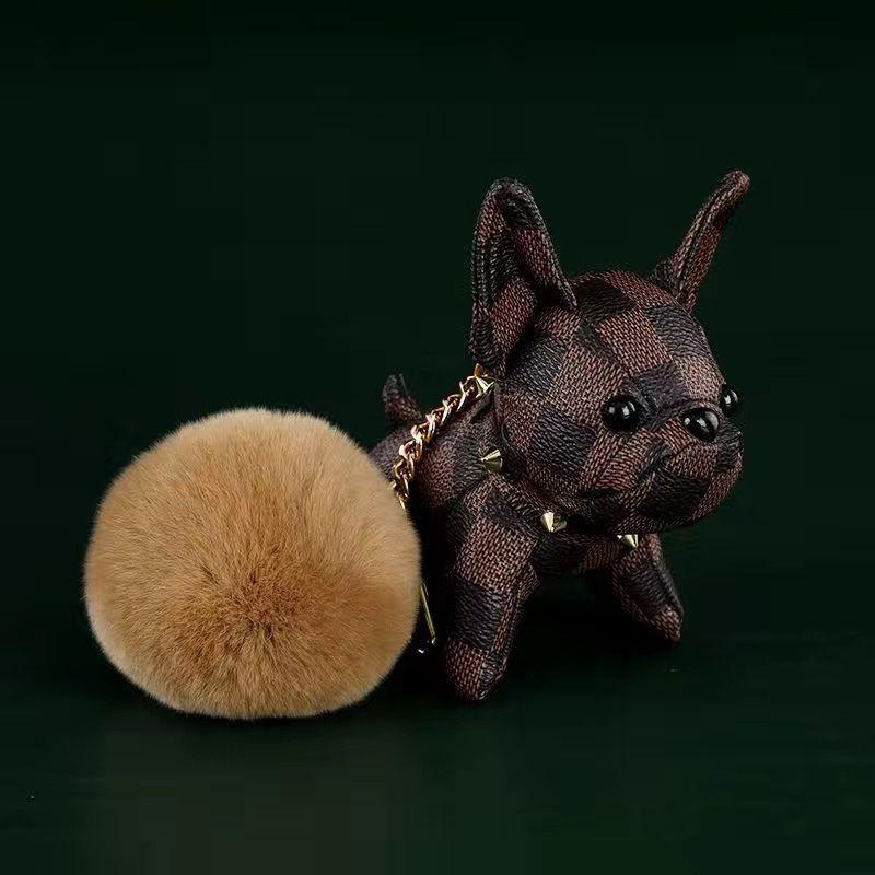Cute Leather Dog Pendant Keychain 0823121104