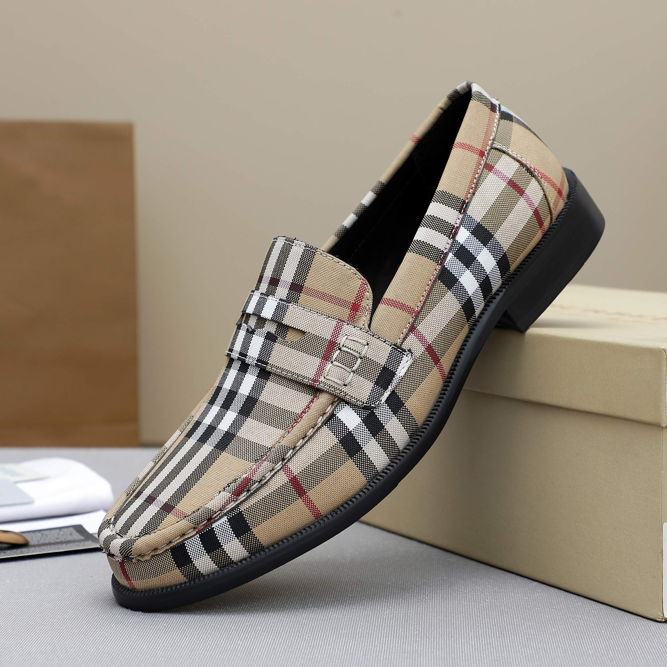 Men's Spring/Summer Striped Slip-on Shoes 0726050706