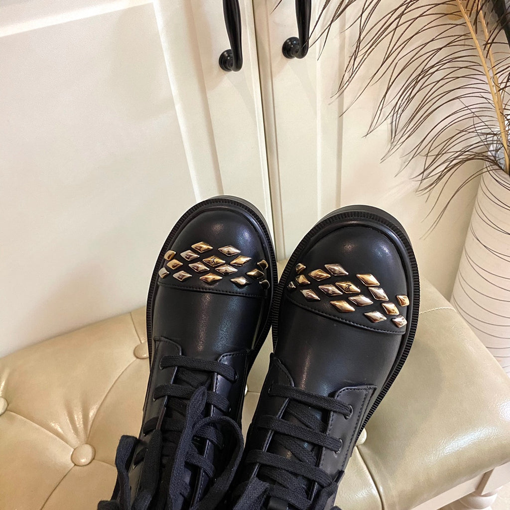 V cowhide/classic flower boots 0724090502