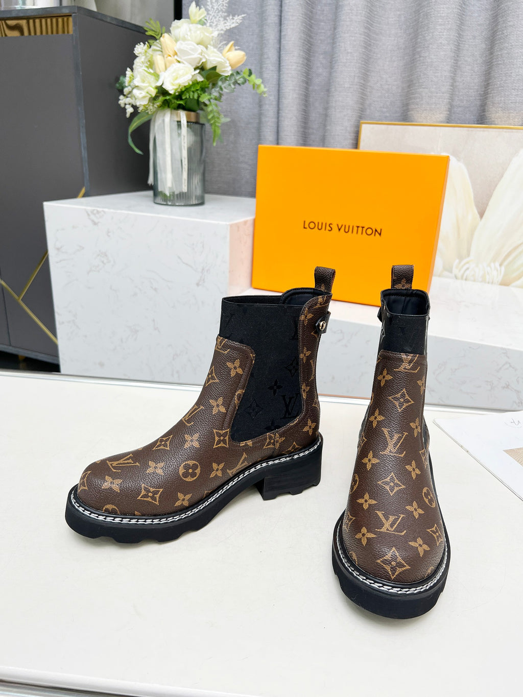 L classic printed women's boots 0725091602