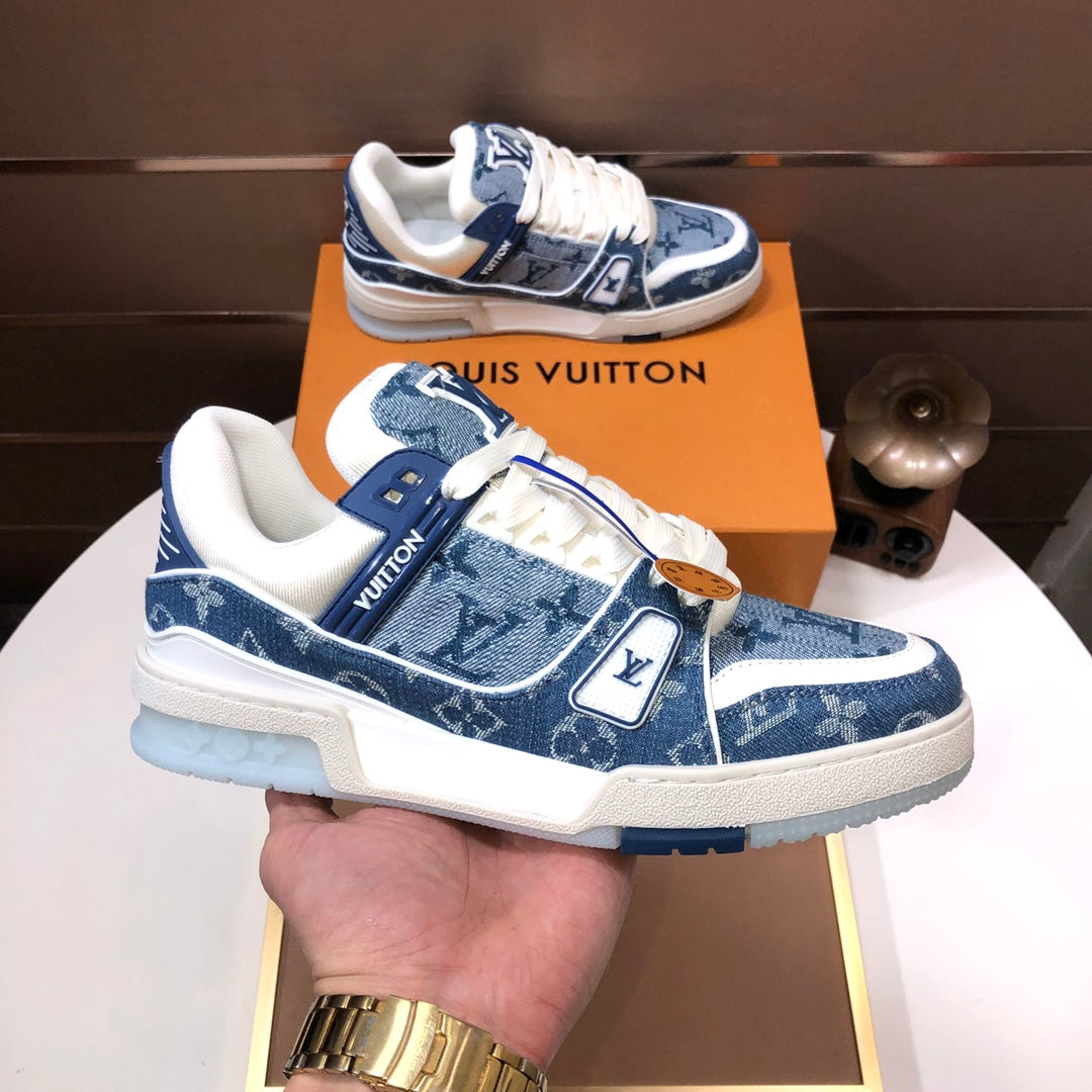L trainer fashion denim print sneakers 0725032704