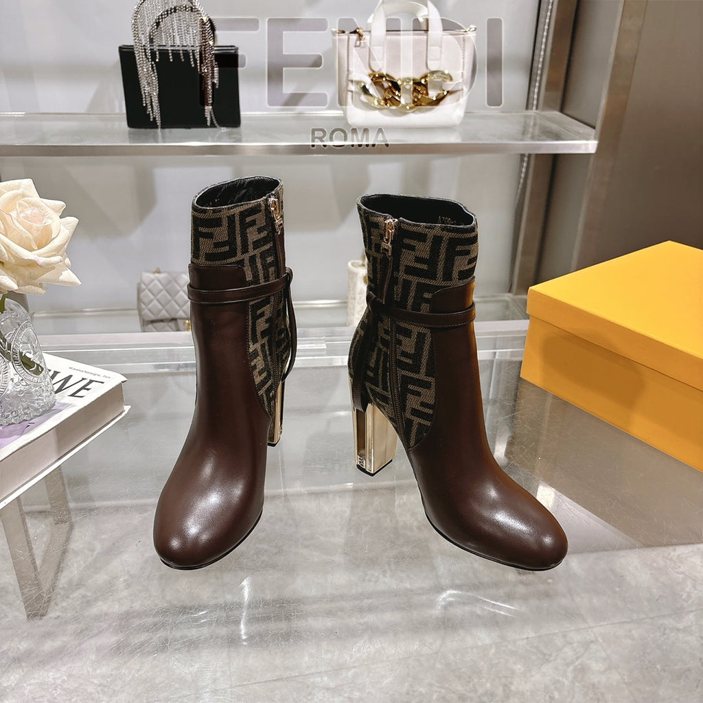 Round toe leather Delfina boots 1824111503