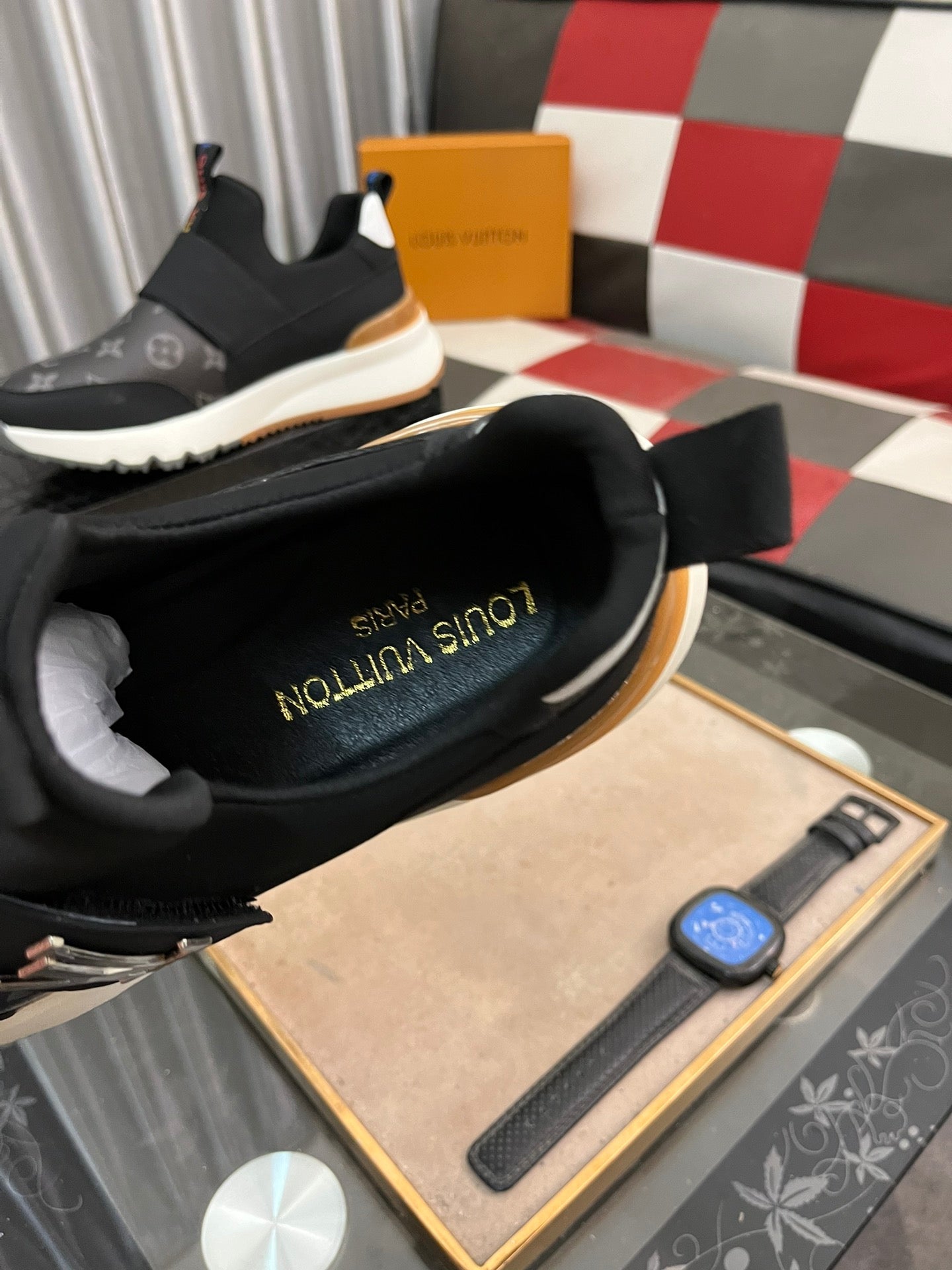 L fashion print rubber sole sneakers 0724120902