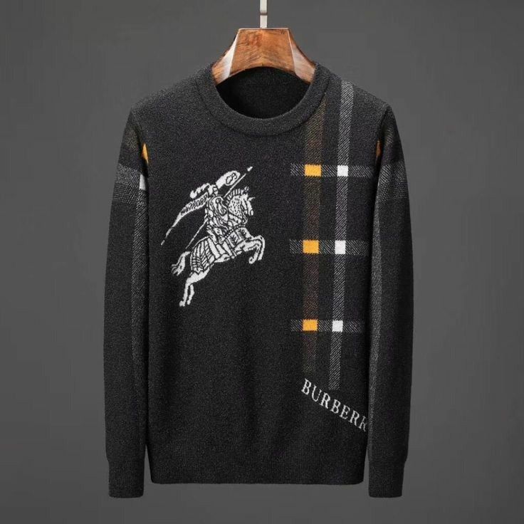 New Classic Plaid Crew Neck Knit Sweater 3D1326102707