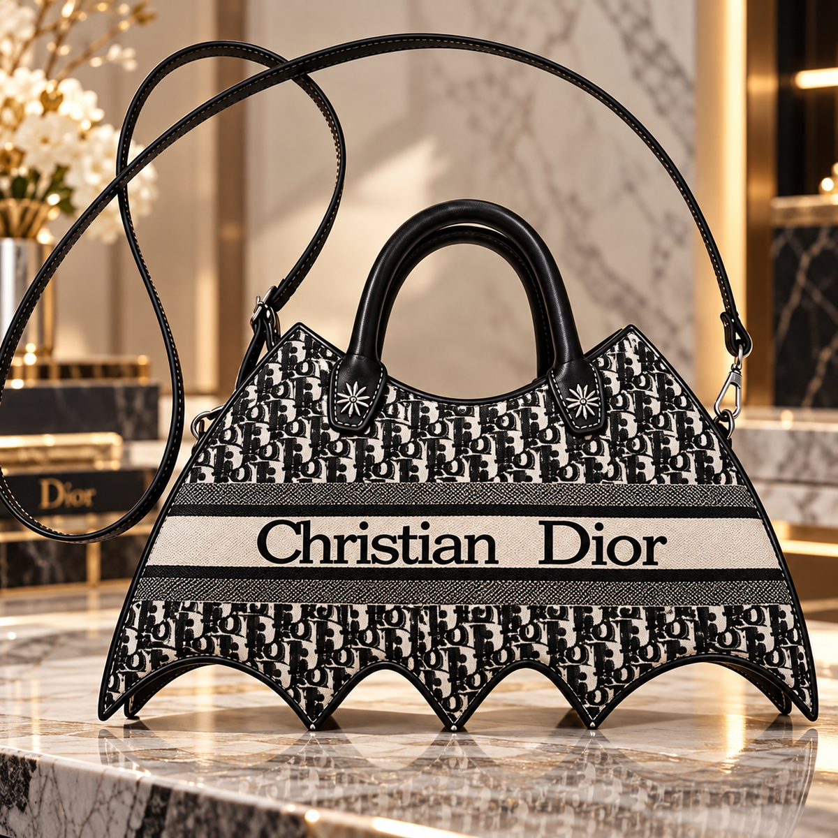 New Stylish Leather DIO Bat Handbag 3D1326101045
