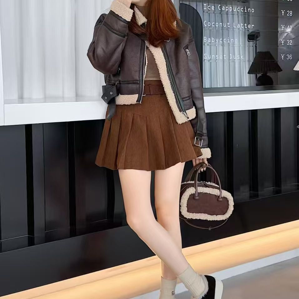 New Fashion Women's Velcro Fleece Lined Platform Sneakers PD1326101523