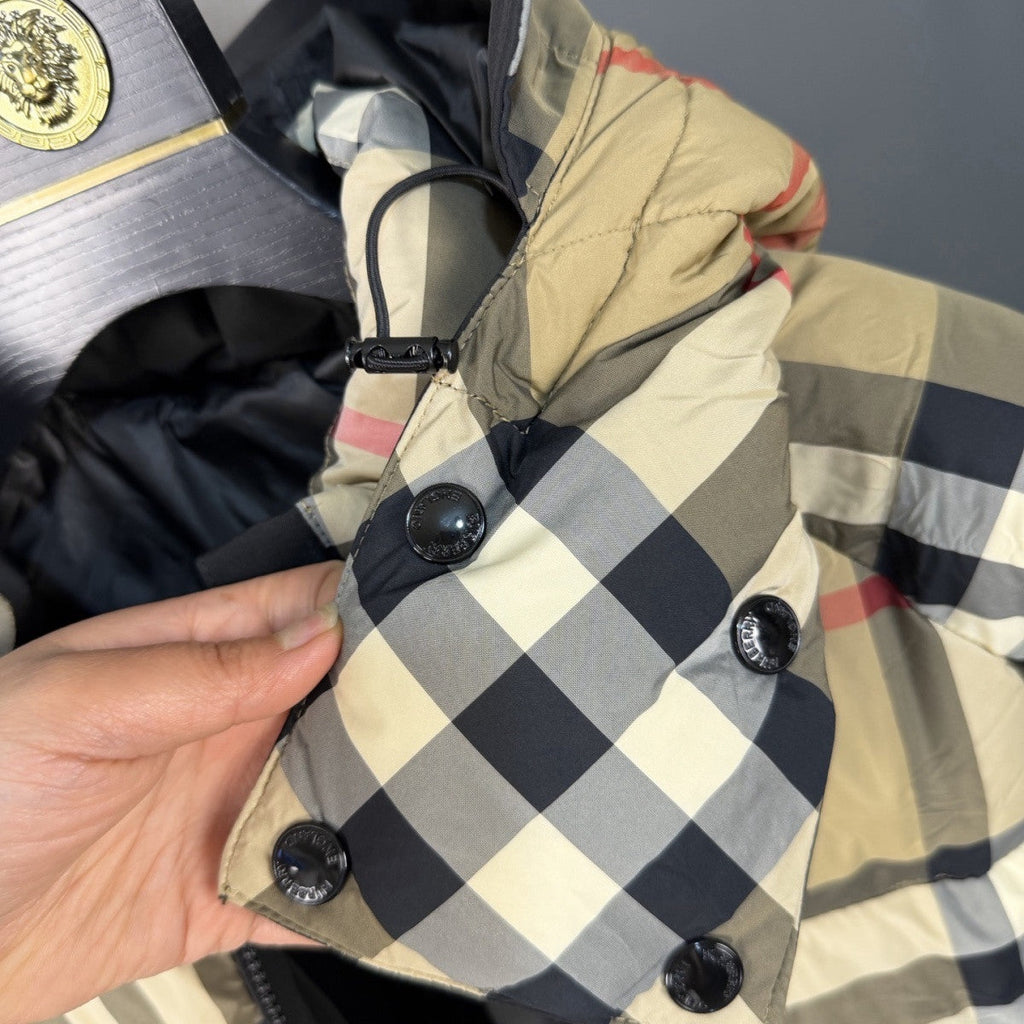 New Versatile Plaid Hooded Puffer Jacket PD1326102613