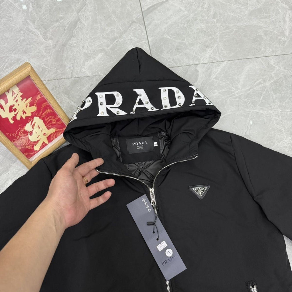 New Fashion Letter Rivet Hooded Puffer Jacket PD1326101210