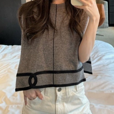 New Fashion Women  CC Contrast Color Knit Tank Top PD1326091118