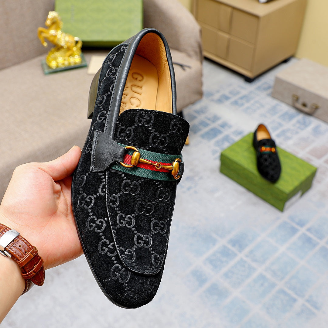 Gentleman Men's Shoes Leather Popular Classic Presbyterian Pattern Loafers G02
